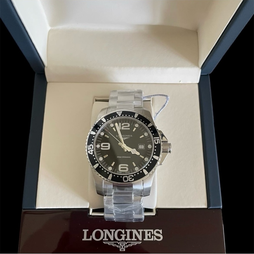 LONGINES Hydroconquest Quartz 41MM Black Dial SS Men's Watch L3.740.4